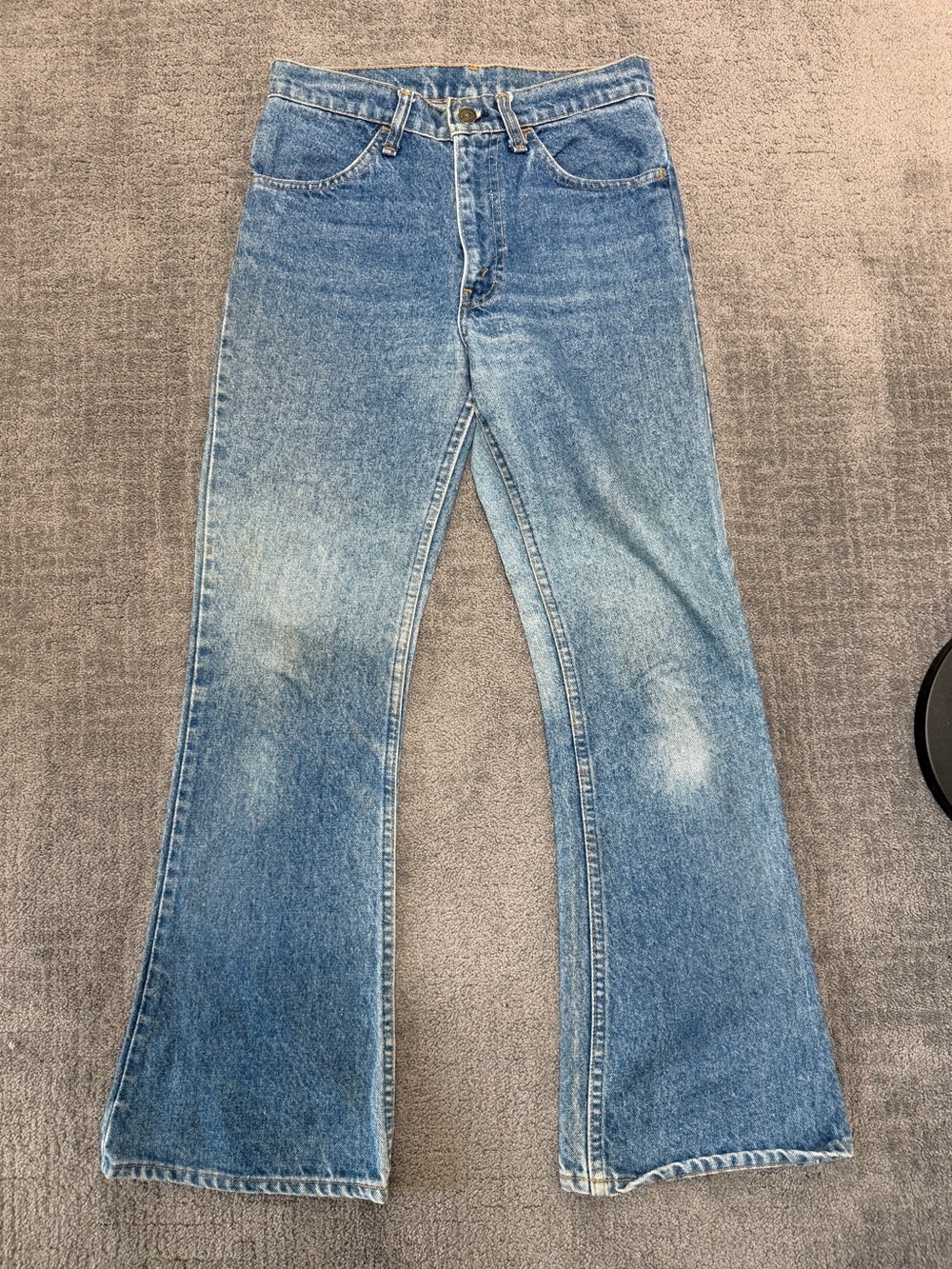 VINTAGE 70s Levi’s 646 Orange Tab Bell Bottoms 28x30 Made in USA - Picture 2 of 13